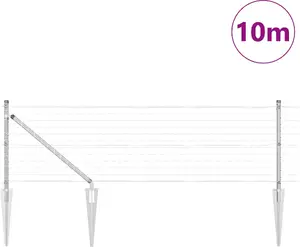 vidaXL садовый забор Euro с 7 крюками, сталь оцинкованная, 0,6 x 10 м