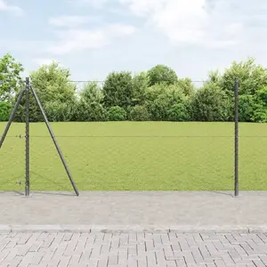 Sešstūra režģa žogs 1,2 x 100 m, tērauds, pelēks — VidaXL