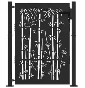Садовые ворота VidaXL 105×75 см из коррозионной стали (Corten) в дизайне бамбука