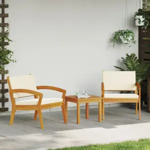 Dīvāns VidaXL āra krēmkrāsas akācijas koks 59.5 x 70.5 x 72.5 cm