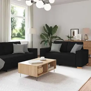 Комплект мягкой мебели VidaXL 3324693, 2 предмета, обивка ткань, чёрный