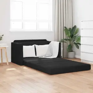 Диван-кровать VidaXL 2-в-1 черный велюр 124×204×61 см