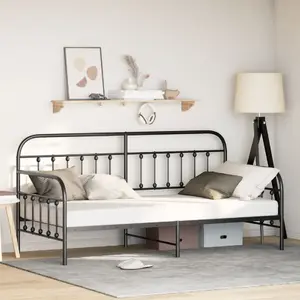 Каркас шезлонга VidaXL 90x200 см черный — металлический стеллаж для лежака
