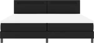 Кровать Box Spring с матрасом VidaXL 200x200 см черная искусственная кожа