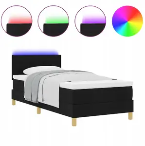 Кровать с пружинным матрасом 100×200 см с подсветкой LED VidaXL