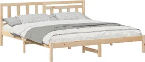Каркас кровати VidaXL 140 x 200 см коричневый массив сосны