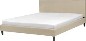 Тканевый кровать Beliani FITOU 180 x 200 см бежевый