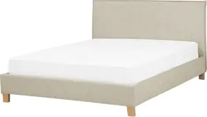 Тканевая кровать Beliani SENNEZ 160 x 200 см бежевый