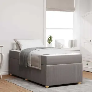Gultas rāmis VidaXL modelis 3398318 tumši pelēks audums 80 x 200 cm