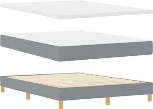 Box spring bed VidaXL 140 x 200 cm in light gray