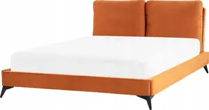 Кровать Beliani MELLE 160 x 200 см велюровая оранжевая