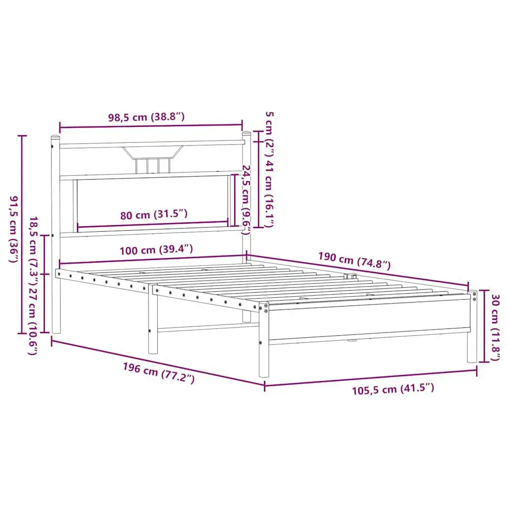 Каркас кровати VidaXL 4106884 Photo 10
