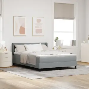 Кровать с ящиками и матрасом VidaXL 140 x 200 см светло‑серый