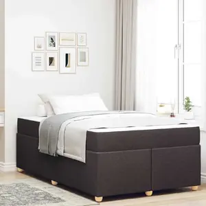 Каркас кровати с матрасом VidaXL модель 3399345 ткань тёмно‑коричневый 120 x 190 см