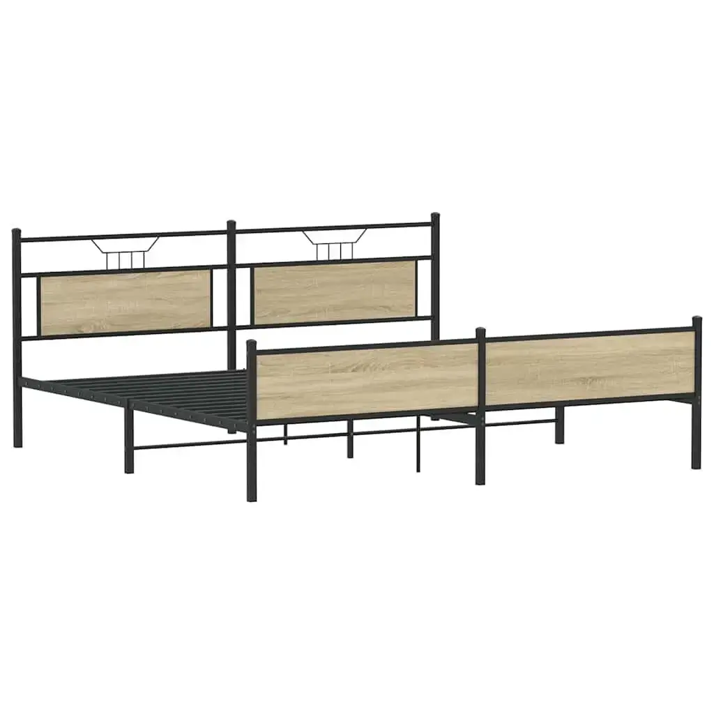 Каркас кровати VidaXL 3325128 дуб 207x207 см Photo 4
