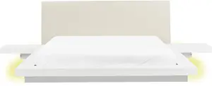 Кровать Beliani ZEN с LED-подсветкой 160 x 200 см Белая