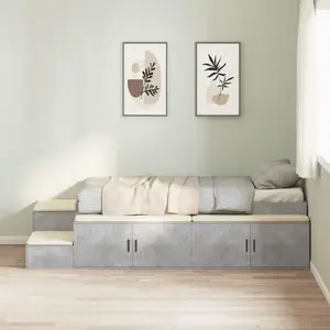 Рама кровати VidaXL 75 x 190 см Серая Инженерная древесина