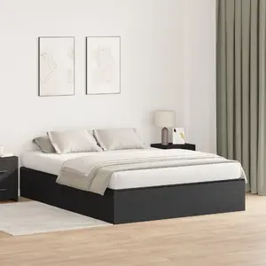 Кровать с местом для хранения VidaXL 150x200 см Черный дуб