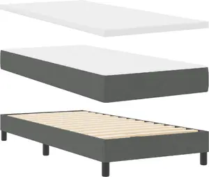 Кровать Box Spring с матрасом VidaXL 160 x 200 см темно-серый ткань