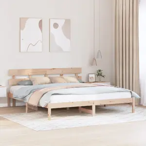 Каркас кровати VidaXL Натуральная массивная сосна