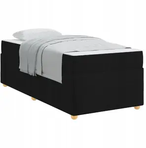 Рама кровати с матрасом VidaXL 90 x 200 см, чёрная ткань