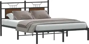Каркас кровати VidaXL 150x200 см, коричневый дуб, без матраса