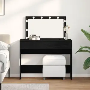 Туалетный стол VidaXL с LED подсветкой, Черный дуб, 100x40x120 см - столик с зеркалом