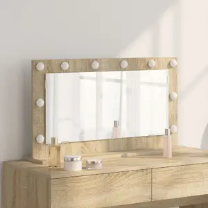Mirror VidaXL vanity mirror Dąb Sonoma with glass