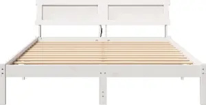Bed frame VidaXL 140 x 200 cm White Pine solid wood