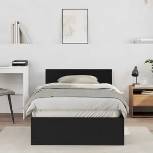 Каркас кровати с изголовьем VidaXL 100 x 200 см Черный дуб