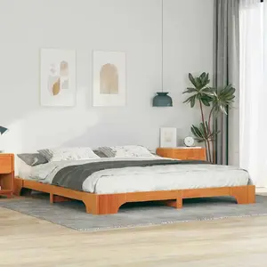 Каркас кровати VidaXL 180 x 220 см Коричневый Массив сосны