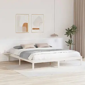 Каркас кровати с прикроватными тумбами VidaXL 180 x 200 см Белый