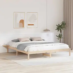 Каркас кровати с прикроватными тумбами VidaXL 180 x 200 см Коричневый
