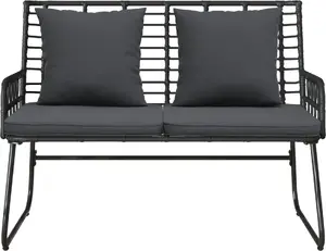 Dārza sols ar spilvenu VidaXL modelis 42010351, melns/antsrācīts, 113 x 69 x 83 cm