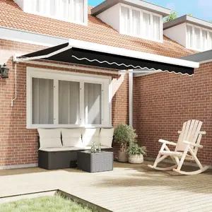 Маркиза VidaXL автоматическая складная черная 350x250 см