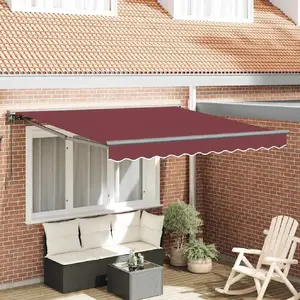 Retractable Awning VidaXL Burgund Red 300 x 250 cm Polyester