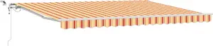 Маркиза с LED-подсветкой VidaXL 450×300 см желто-оранжевая — выдвижная уличная тень