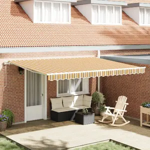 Складная многоцветная маркиза VidaXL 450 × 300 см, выдвижная, наружная защита от солнца