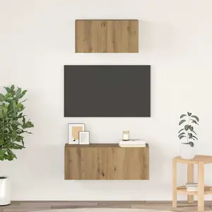 Набор ТВ-тумб VidaXL модель 3393383, 2 шт., отделка дуб Artisan, 80 x 30 x 30 см каждая
