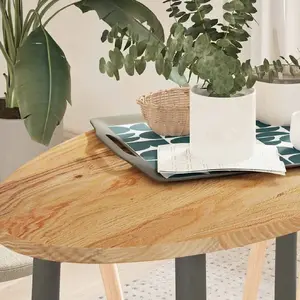 Столешница VidaXL овальная 100×50×2 см, массив дуба, коричневая