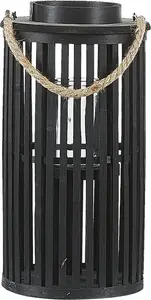 Wooden lantern Beliani LUZON 40 cm, black
