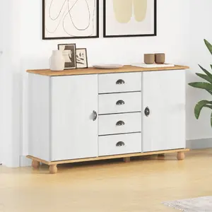 Комод VidaXL ASKIM 133,5 x 40 x 79 см из древесины сосны белый
