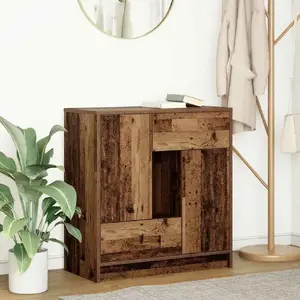 Atvilktņu skapītis ar durvīm VidaXL modelis 861848, veca koksne, 70,5×34×74,5 cm