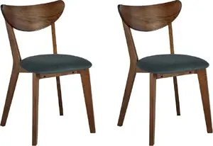 Dining chair set Beliani ERIE, dark wood finish, 2-piece