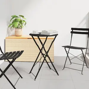 Salokāms bistro galds VidaXL 50 x 71 cm, pulverkrāsota tērauda, antracīts