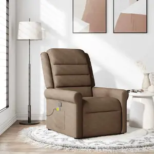 Массажное кресло VidaXL модель 4015650, обивка тканью, коричневое, раскладное/регулируемое
