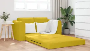 Диван-кровать VidaXL 2-в-1 желтый 148x71x83 см велюр
