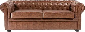 Диван Beliani CHESTERFIELD 3-местный коричневый