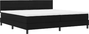 Кровать Box Spring с матрасом и LED, VidaXL, 200x200 см, черная ткань