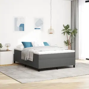 Кровать Box Spring с матрасом VidaXL 140x200 см Темно-серый вельвет (кордрой)